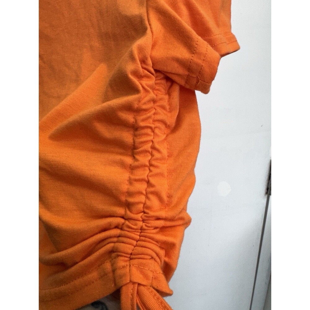 SHEIN Women's EZwear Drawstring Side Solid Top JL3 Neon Orange Size Small - Picture 4 of 5